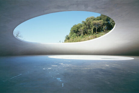 The view from inside the Teshima Museum